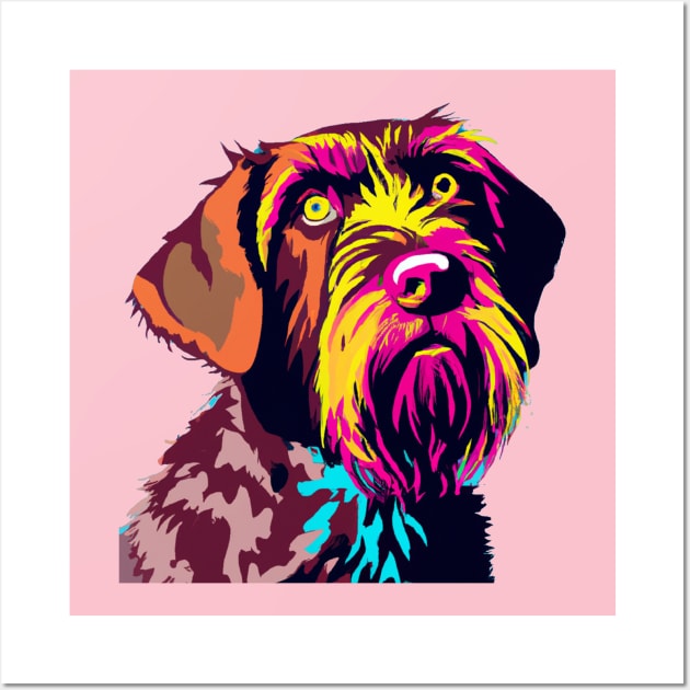 German Wirehaired Pointer Pop Art - Dog Lover Gifts Wall Art by PawPopArt